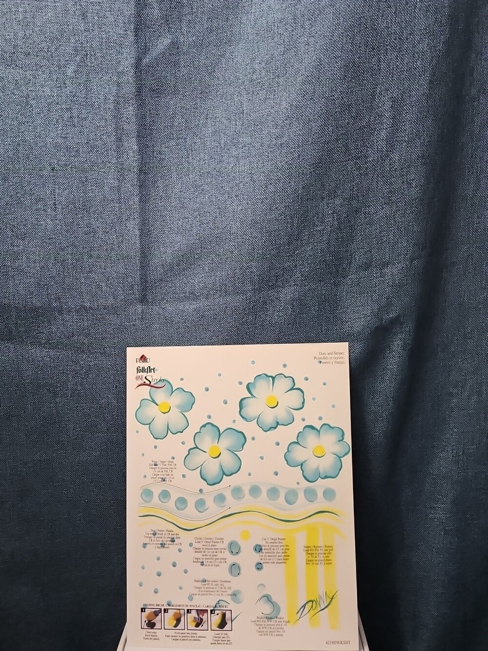 Set of 3 FolkArt One Stroke Painting Worksheet Packs | Flowers #4219 | Reusable - Picture 15 of 16